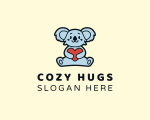 Koala Heart Hug logo design