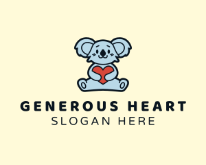 Koala Heart Hug logo design