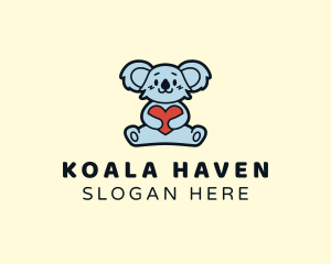 Koala - Koala Heart Hug logo design