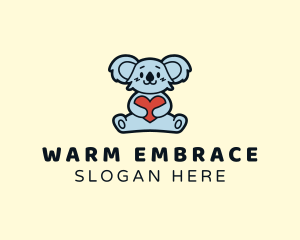 Hug - Koala Heart Hug logo design