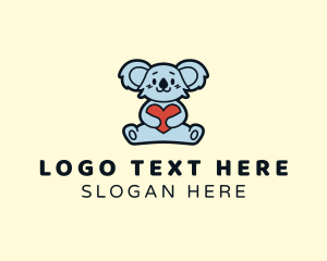 Hug - Koala Heart Hug logo design