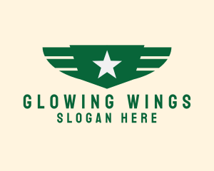 Military Star Wings logo design