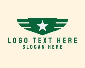 Pilot - Military Star Wings logo design