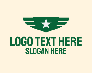 Military - Military Green Wings logo design
