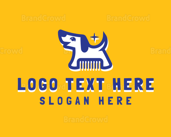 Dog Comb Grooming Logo