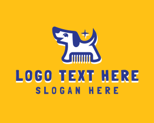 Dog Comb Grooming logo design