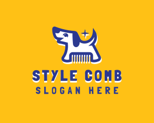 Dog Comb Grooming logo design