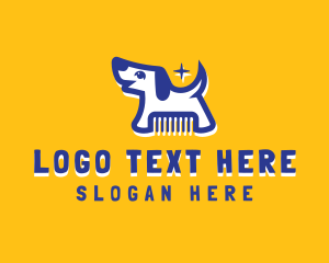 Comb - Dog Comb Grooming logo design