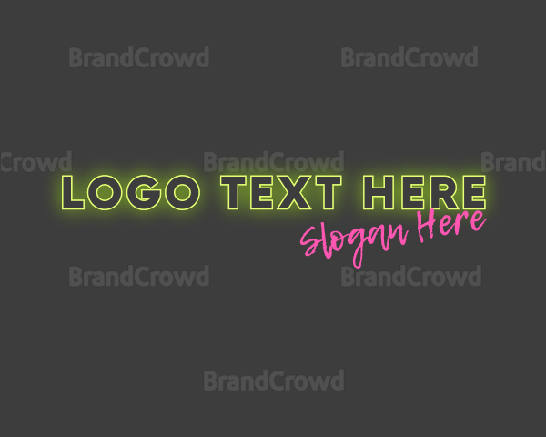 Neon Glow Club Wordmark Logo