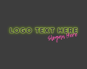Music Studio - Neon Glow Club Wordmark logo design
