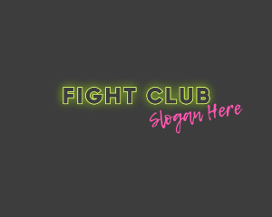 Neon Glow Club Wordmark logo design