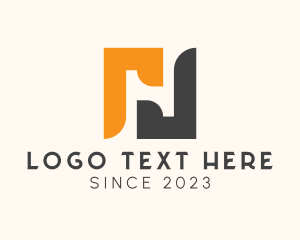 Negative Space Letter H logo design