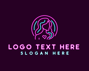 Pub - Neon Sexy Model logo design