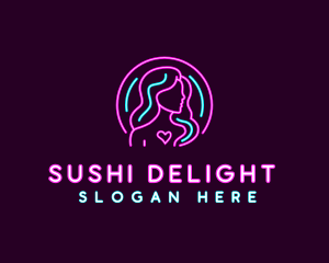 Neon Sexy Model logo design