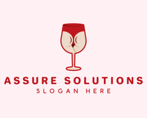 Wine Glass Bikini logo design