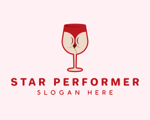 Entertainer - Wine Glass Bikini logo design