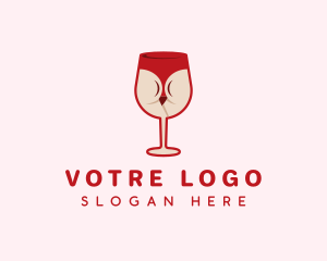 Erotic - Wine Glass Bikini logo design