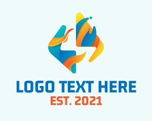 Hydroelectricity - Blazing Electric Bolt logo design