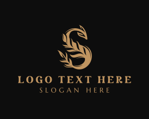Beauty Product - Natural Leaf Letter S logo design