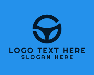Driving School - Letter S Steering Wheel logo design