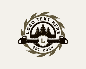 Cut - Chainsaw Tree Lumberjack logo design