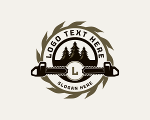 Chainsaw Tree Lumberjack Logo