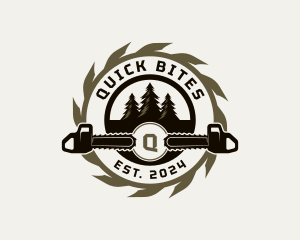 Equipment - Chainsaw Tree Lumberjack logo design