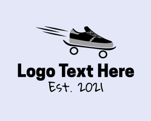 Skateboard - Fast Skateboard Sneakers logo design