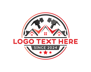 Hammer - Roof House Repair logo design