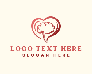 Heart - Brain Love Heart logo design