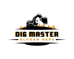 Excavator - Industrial Mining Excavator logo design