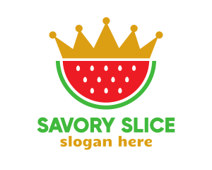 Crown Watermelon Slice logo design