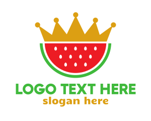 Watermelon - Crown Watermelon Slice logo design