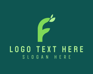 Vegetarian - Plant Letter F logo design