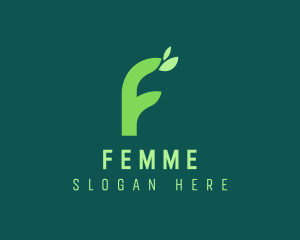 Plant Letter F logo design