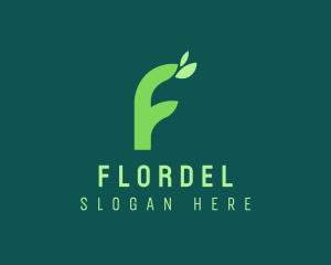 Plant Letter F logo design