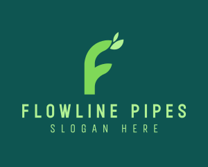 Plant Letter F logo design