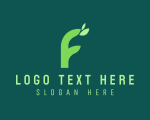 Biological - Plant Letter F logo design