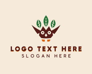 Leaf - Flying Baby Owl logo design