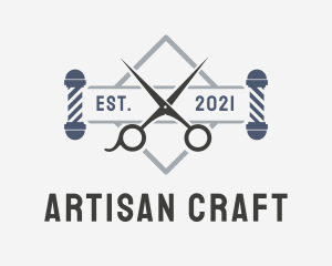 Artisanal Barber Emblem logo design