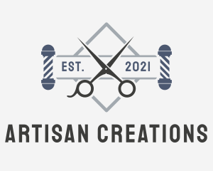 Artisanal Barber Emblem logo design