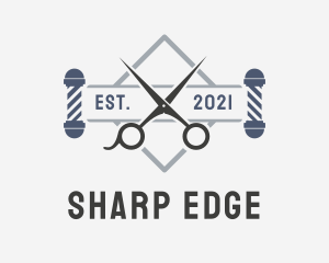 Scissor - Artisanal Barber Emblem logo design