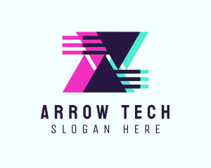 Triangle Glitch Tech logo design