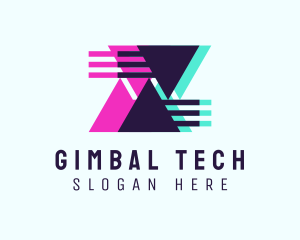 Triangle Glitch Tech logo design