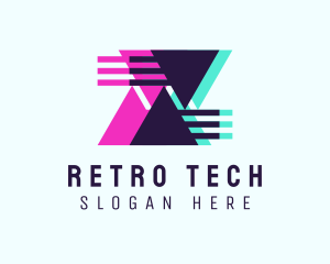 Triangle Glitch Tech logo design