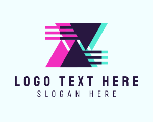 Anaglyph - Triangle Glitch Tech logo design