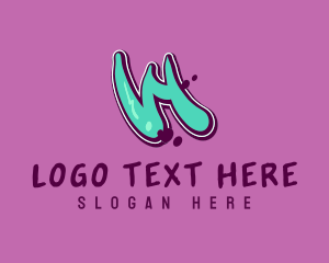 Handpaint - Modern Graffiti Letter W logo design