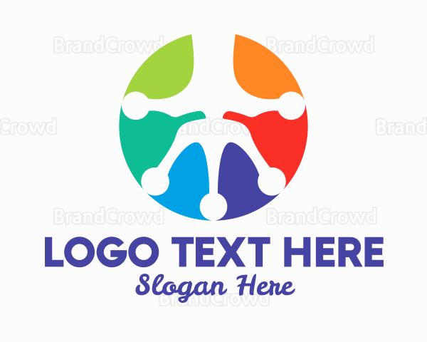 Colorful Frog Hand Logo