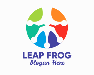 Colorful Frog Hand logo design