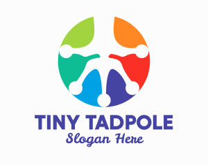 Tadpole - Colorful Frog Hand logo design